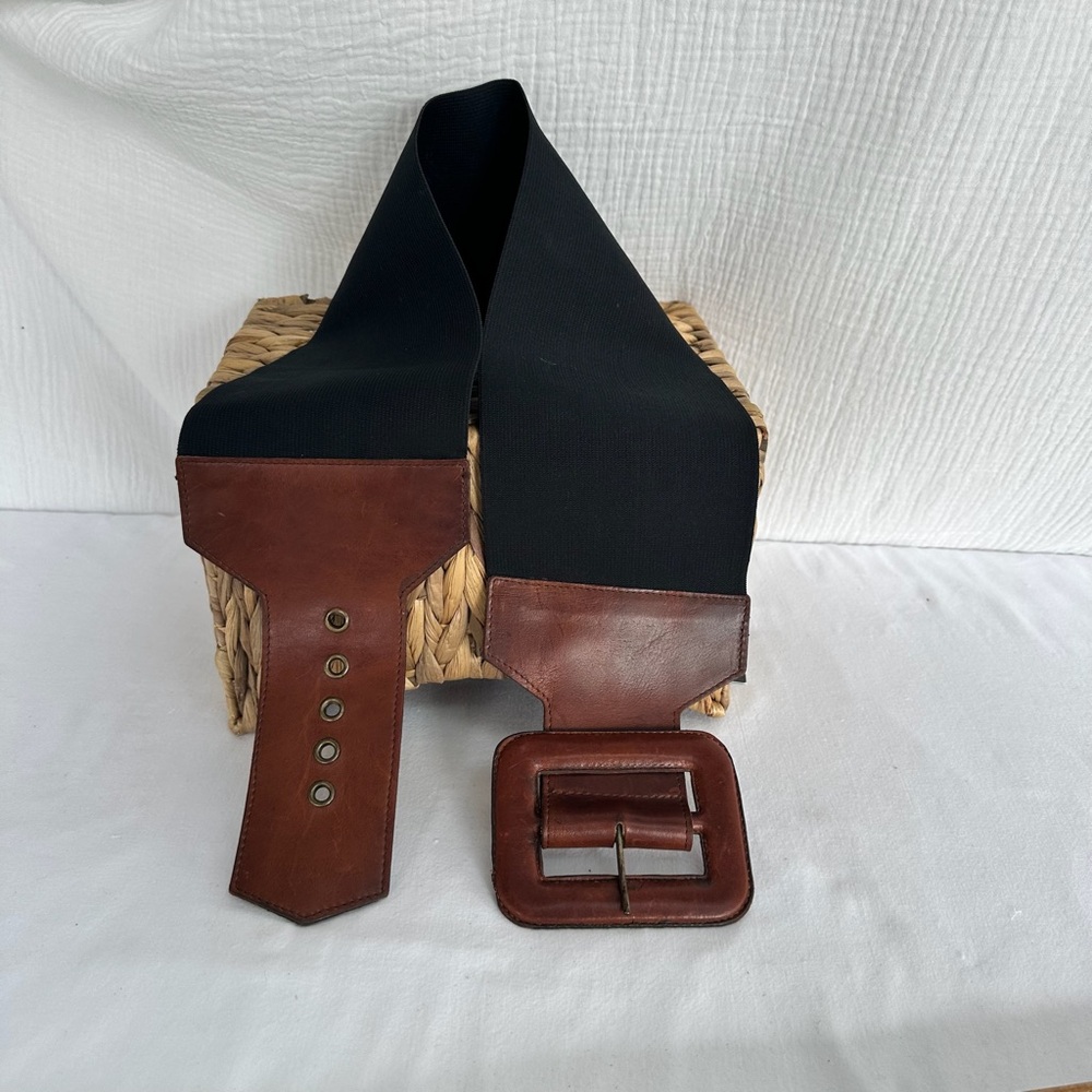 Brown and Black Leather belt size L